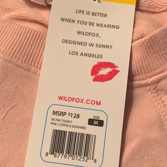 NWOT RARE Wildfox “Coffee & Sunshine” Pink & Red Pullover Size S - Picture 8 of 8